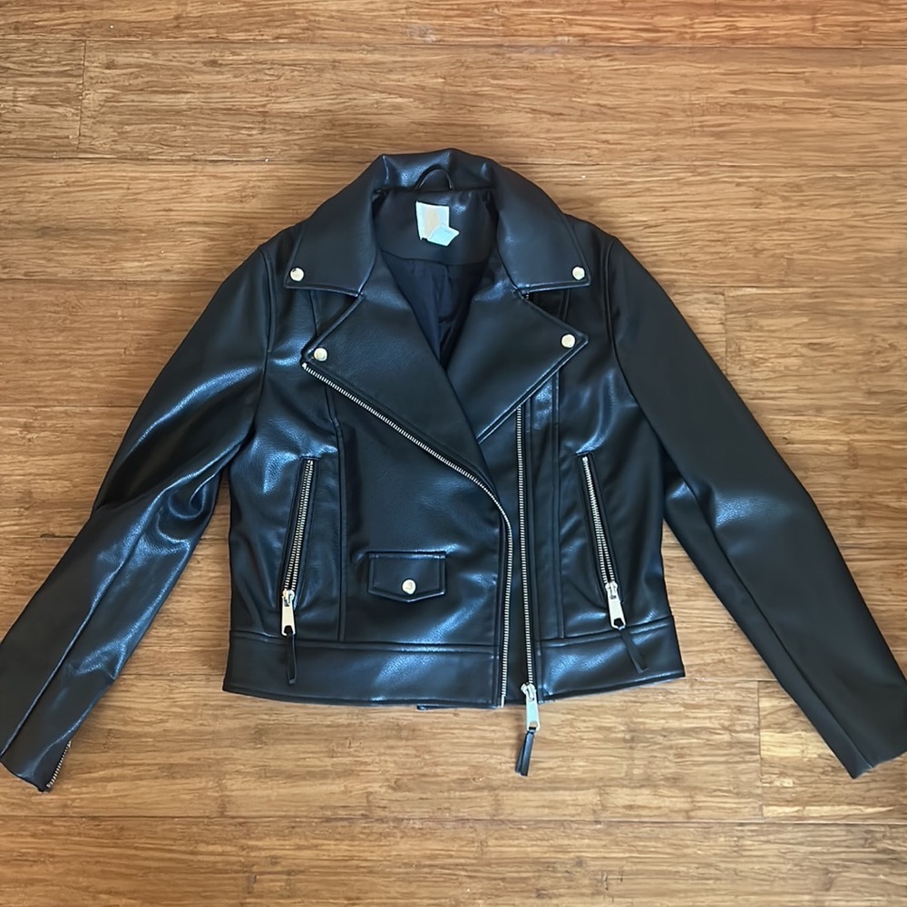 H&M Size S Black Faux Leather